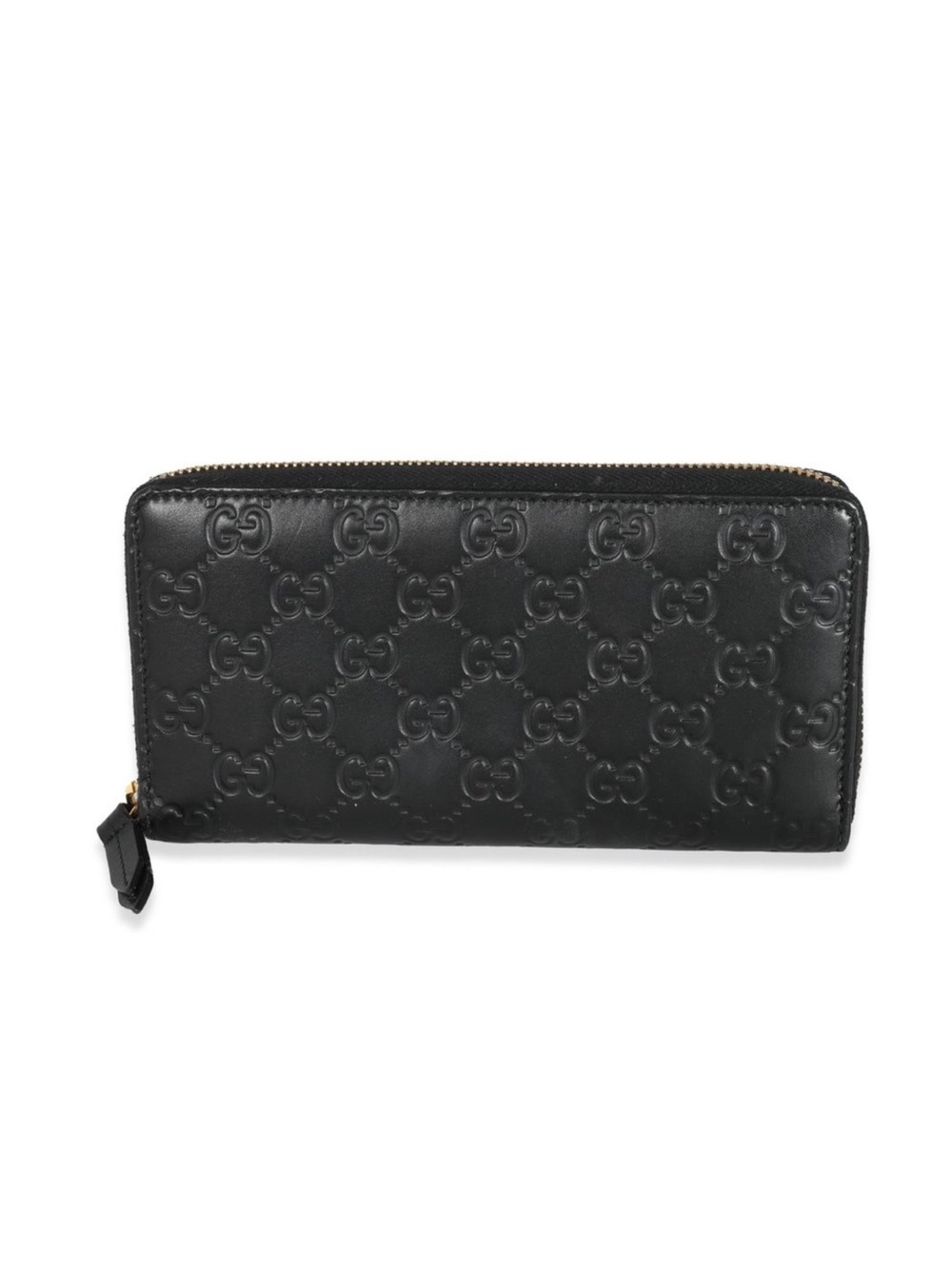 Gucci Black Embossed GG Zip Wallet with Gold Hardware - Picture 3 of 6